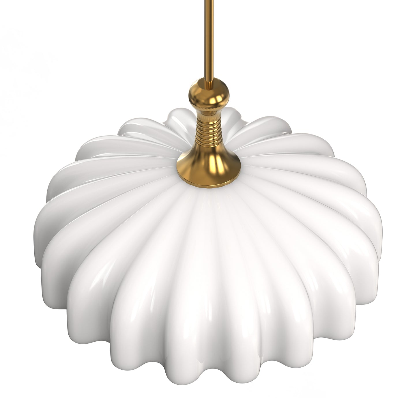 YANSUN 1 Light Modern Pendant Light in Copper Finish with White Glass Shade, Non-Integrated Fixture, E26 Socket