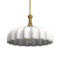 YANSUN 1 Light Modern Pendant Light in Copper Finish with White Glass Shade, Non-Integrated Fixture, E26 Socket