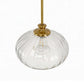 YANSUN 1-Light Copper Pendant Light Ceiling Light, with Clear Glass Shade, Adjustable Rods and E26 Base for Kitchen, Diningroom