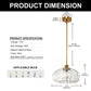 YANSUN 1-Light Copper Pendant Light Ceiling Light, with Clear Glass Shade, Adjustable Rods and E26 Base for Kitchen, Diningroom