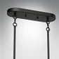 YANSUN 31.5 in. 3-Light Black Kitchen Island Pendant Light with Glass Shades Modern Hanging Light Fixture E26 Sockets