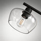YANSUN 31.5 in. 3-Light Black Kitchen Island Pendant Light with Glass Shades Modern Hanging Light Fixture E26 Sockets
