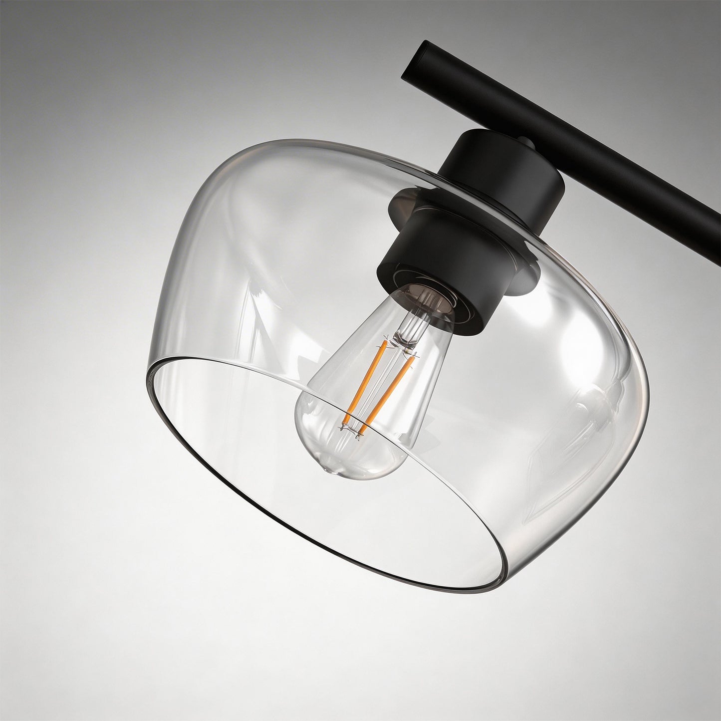 YANSUN 31.5 in. 3-Light Black Kitchen Island Pendant Light with Glass Shades Modern Hanging Light Fixture E26 Sockets