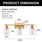 24 in. 3-Light Industrial Gold Vanity Light Fixtures for Bathroom with Clear Glass Shades