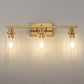 24 in. 3-Light Industrial Gold Vanity Light Fixtures for Bathroom with Clear Glass Shades