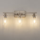 24 in. 3-Light Industrial Brushed Nickel Vanity Light Fixtures for Bathroom with Clear Glass Shades