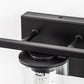 18 in. Modern 3-Light Black Crystal LED Vanity Light with Clear Glass Shades, Dimmable Lighting
