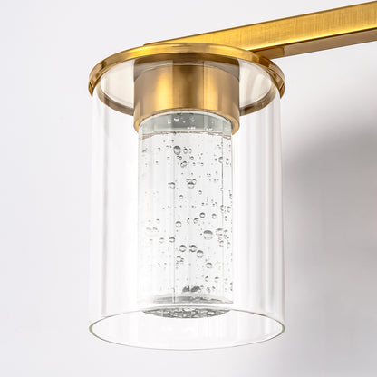 YANSUN 18 in. 3-Light Gold Crystal LED Vanity Light for Bathroom with Dimmable Color Modes