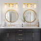 YANSUN 18 in. 3-Light Gold Crystal LED Vanity Light for Bathroom with Dimmable Color Modes