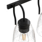 YANSUN 25.2 in KD 4-Light Vanity Light with Teardrop Glass Shades and Matte Black Powder-Coated Finish, E26 Bulbs Not Included