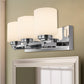 22 in. 3-Light Chrome Bathroom Vanity Light with Milk White Glass Shades for Mirror