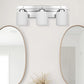 22 in. 3-Light Chrome Bathroom Vanity Light with Milk White Glass Shades for Mirror