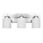 22 in. 3-Light Chrome Bathroom Vanity Light with Milk White Glass Shades for Mirror