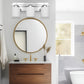 22 in. 3-Light Chrome Bathroom Vanity Light with Milk White Glass Shades for Mirror