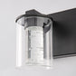 17 in. 3-Light Integrated LED Bathroom Black Vanity Light with Crystal Accents, Dimmable and Adjustable Lighting