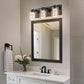 17 in. 3-Light Integrated LED Bathroom Black Vanity Light with Crystal Accents, Dimmable and Adjustable Lighting