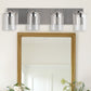 24 in. 4-Light Brushed Nickel Integrated LED Bathroom Vanity Light Fixture Dimmable with White/Neutral/Warm Light