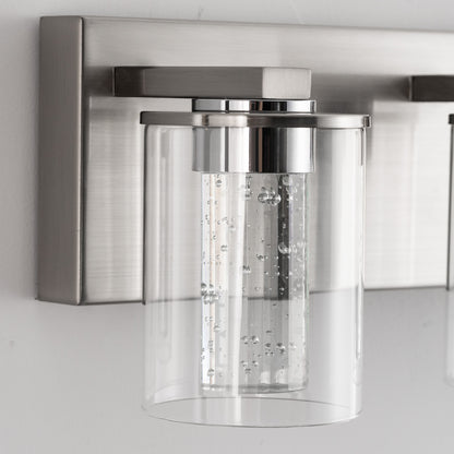 24 in. 4-Light Brushed Nickel Integrated LED Bathroom Vanity Light Fixture Dimmable with White/Neutral/Warm Light