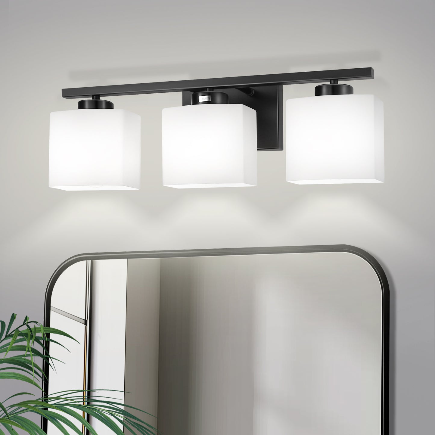 YANSUN 5.5 in. Milky White Square Glass Lamp Shade, Frosted Accessory Cover, Modern Glass Fixture Replacement for Ceiling or Wall Light