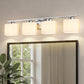 YANSUN 4-Light Vanity Bathroom Mirror Light, Rectangular Opal Glass Shades in Chrome Finish (5.5"x4.7")