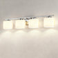 YANSUN 4-Light Vanity Bathroom Mirror Light, Rectangular Opal Glass Shades in Chrome Finish (5.5"x4.7")