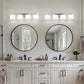 YANSUN 4-Light Vanity Bathroom Mirror Light, Rectangular Opal Glass Shades in Chrome Finish (5.5"x4.7")