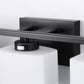40 in. 5 Light Matte Black Modern Square Vanity Light with Milk White Glass Shades for Large Mirror in Bathroom