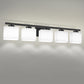 40 in. 5 Light Matte Black Modern Square Vanity Light with Milk White Glass Shades for Large Mirror in Bathroom