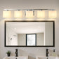 YANSUN 5-Light Bathroom Vanity Mirror Light, Rectangular Opal Glass Shades in Chrome Finish (5.5"x4.7")