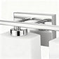 YANSUN 5-Light Bathroom Vanity Mirror Light, Rectangular Opal Glass Shades in Chrome Finish (5.5"x4.7")