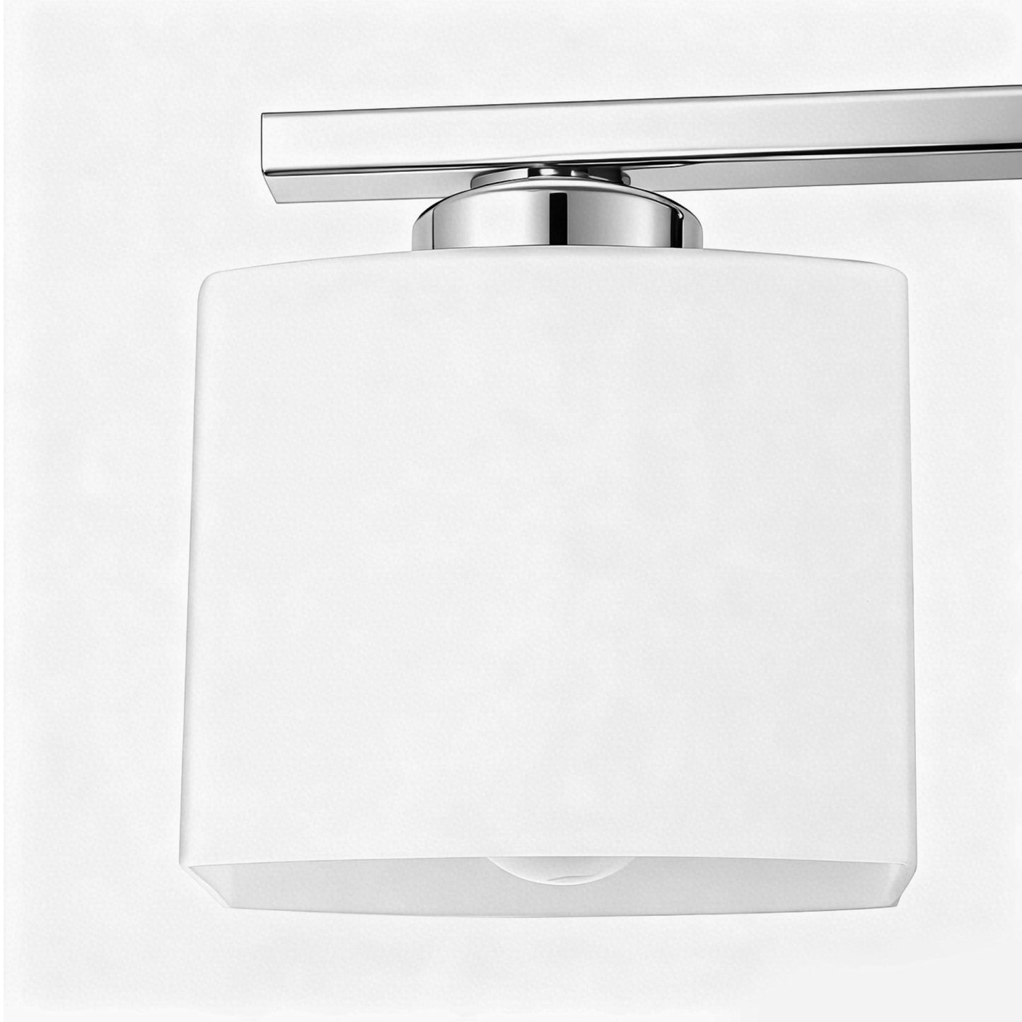 YANSUN 5-Light Bathroom Vanity Mirror Light, Rectangular Opal Glass Shades in Chrome Finish (5.5"x4.7")