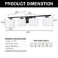 YANSUN 30.7 in KD 4-Light Vanity Light with Square Glass Shades and Matte Black Finish, E26 Bulbs Not Included