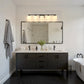 YANSUN 40 in. 5-Light Black Modern Vanity Lights with White Rectangular Glass Shade for Bathroom Mirror or Dressing