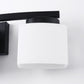 YANSUN 24 in. 3-Light Matte Black Curved Vanity Light, E26 Bulb Base, White Glass Shades, Non-Integrated LED, Wall-Mount Bathroom Fixture