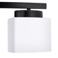 33.5 in. 4-Light Black Modern Square Vanity Light for Bathroom, Bedroom with Curved Arms and Milk White Glass Shades