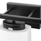 YANSUN 41 in. 5-Light Matte Black Modern Industrial Square Vanity Light for Bathroom with Curved Arms and Milk White Shades