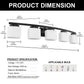 41 in. 5-Light Matte Black Modern Industrial Square Vanity Light for Bathroom with Curved Arms and Milk White Shades