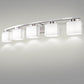 YANSUN 5-Light Nickel Curved Vanity Light with Milk Glass Shades, Non-Integrated Fixture, E26 Socket, Bathroom & Dressing Room Lighting