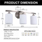 22 in. 3 Light Nickel Modern Cylinder Vanity Light for Bathroom, Bedroom with Curved Arms and Milk White Glass Shades