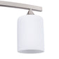 28 in. 4-Light Nickel Modern Cylinder Vanity Light for Bathroom, Bedroom with Curved Arms and Milk White Glass Shades