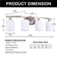 28 in. 4-Light Nickel Modern Cylinder Vanity Light for Bathroom, Bedroom with Curved Arms and Milk White Glass Shades