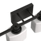 YANSUN 4-Light Vanity Mirror Light with Hand-Blown Opal Glass, Matte Black Finish, 30.7-Inch Length, Traditional Design