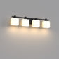 YANSUN 4-Light Vanity Mirror Light with Hand-Blown Opal Glass, Matte Black Finish, 30.7-Inch Length, Traditional Design