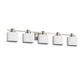 YANSUN 5-Light Vanity Mirror Light with Hand-Blown Opal Glass, Chrome Finish, 30.7-Inch Length, Traditional Elegance