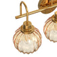 YANSUN 3-Light Vanity Mirror Light with Amber Tulip Glass Shades, Brushed Copper Finish, 19.4-Inch Length, Traditional