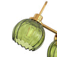 YANSUN 3-Light Vanity Mirror Light with Green Tulip Glass Shades, Brushed Copper Finish, 19.4-Inch Length, Traditional