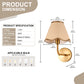 YANSUN Set of 2 Boho Wall Sconces with Rattan Woven Shade 7.9in Brass Indoor Wall Lights E26 for Bedroom Hallway Living Room