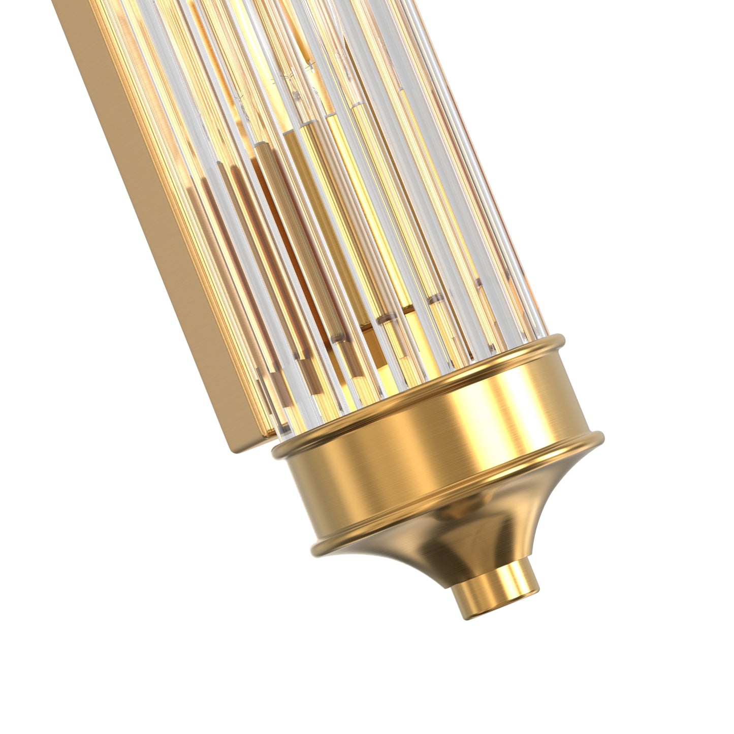 YANSUN 2-Light  Crystal Glass Bar Indoor  Wall Sconce with Crystal Glass Shade 2-Pack E12  Copper Metal Indoor Wall Light