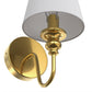 YANSUN 2-Pack 5.9 in. Indoor Wall Sconce Metal Horn with White Linen Shade Traditional E12 Base Non-Integrated Light