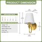 YANSUN 2-Pack 5.9 in. Indoor Wall Sconce Metal Horn with White Linen Shade Traditional E12 Base Non-Integrated Light